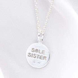 Livia Collection Sterling Silver & Cubic Zirconia Matte Sole Sister Necklace