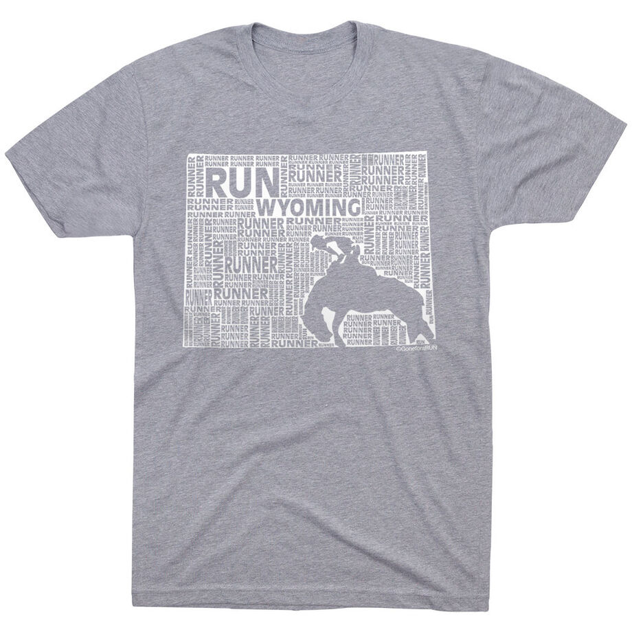 Running Short Sleeve T-Shirt - Wyoming State Runner 