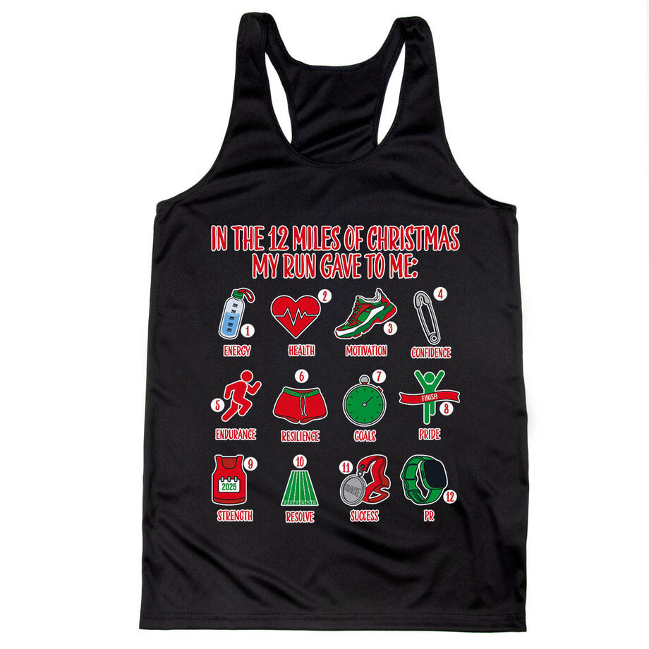 Women's Racerback Performance Tank Top - The 12 Miles of Christmas