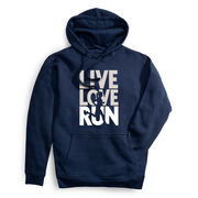 Statement Fleece Hoodie -  Live Love Run Silhouette