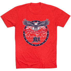 Running Short Sleeve T-Shirt - We Run Free Because Of The Brave [Adult X-Large/Red] - SS