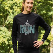 Running Raglan Crew Neck Pullover - She Believed She Could So She Did