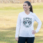 Women's Long Sleeve Tech Tee - Eye Of The Tiger