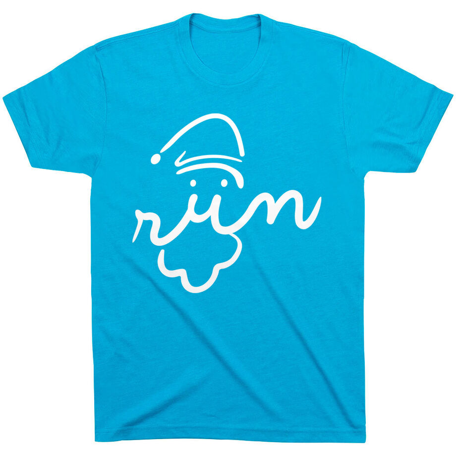 Running Short Sleeve T-Shirt - Santa Run Face 