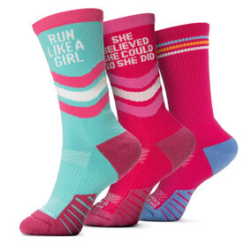 Socrates® Mid-Calf Performance Sock Set - Run Like a Girl®