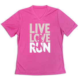 Women's Short Sleeve Tech Tee - Live Love Run Silhouette