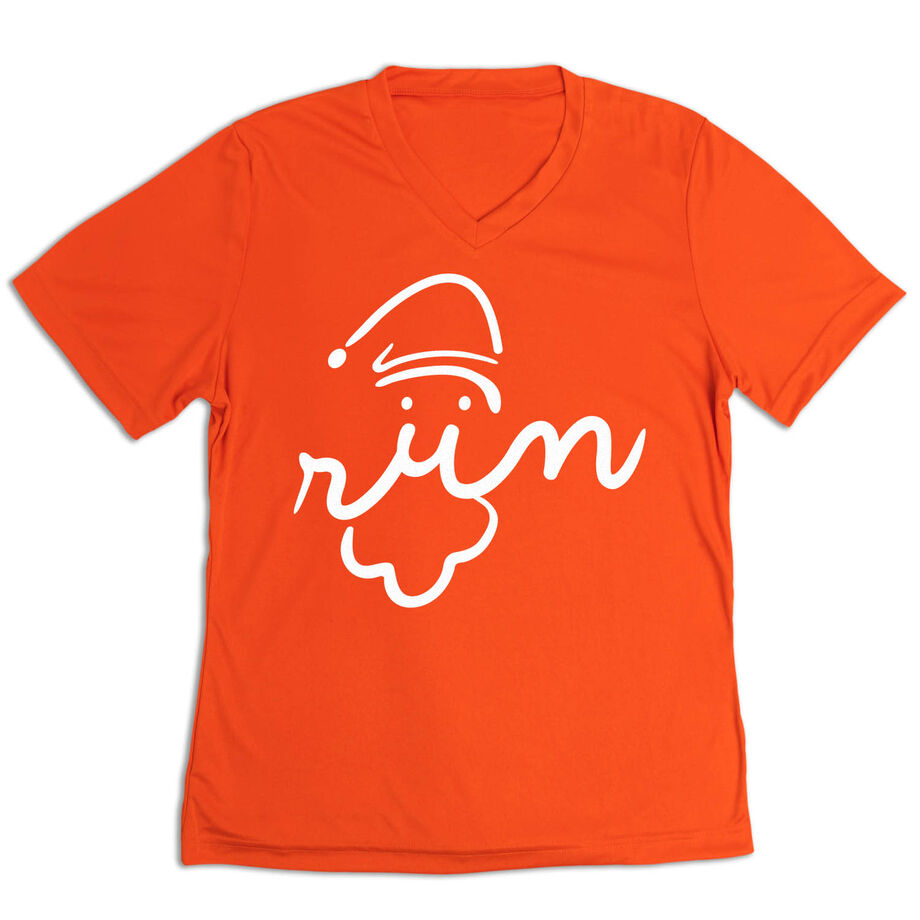 Women's Short Sleeve Tech Tee - Santa Run Face