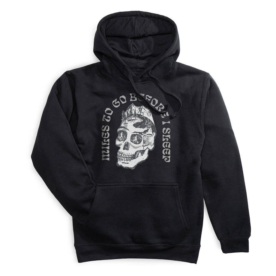 Statement Fleece Hoodie - Miles To Go Before I Sleep - Skull