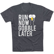 Running Short Sleeve T-Shirt - Run Now Gobble Later (Bold)