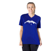 Women's Short Sleeve Tech Tee - Trail Runner in the Mountains