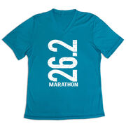 Women's Short Sleeve Tech Tee - 26.2 Marathon Vertical