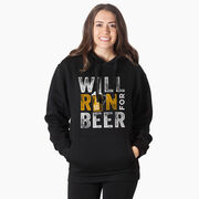 Statement Fleece Hoodie -  Will Run For Beer