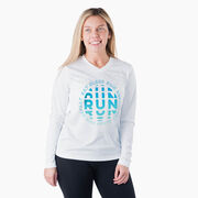 Women's Long Sleeve Tech Tee - Eat Sleep Run Repeat