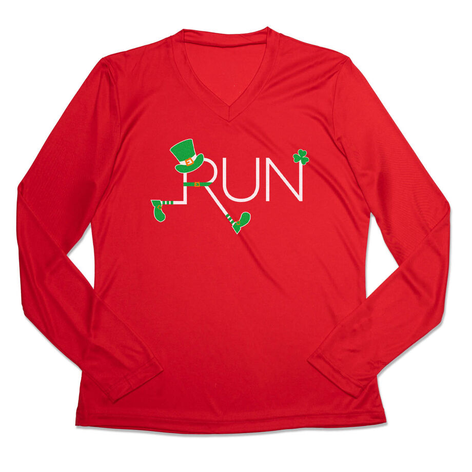 Women's Long Sleeve Tech Tee - Let's Run Lucky