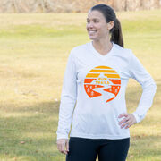 Women's Long Sleeve Tech Tee - Run Trails Sunset