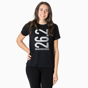 Running Short Sleeve T-Shirt - 26.2 Marathon Vertical 