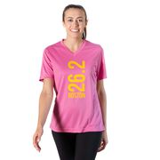 Women's Short Sleeve Tech Tee - Boston 26.2 Vertical