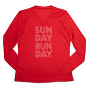 Women's Long Sleeve Tech Tee - Sunday Runday (Stacked)