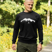 Running Raglan Crew Neck Pullover - Trail Runner in the Mountains