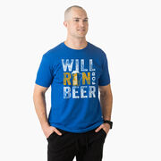 Running Short Sleeve T- Shirt - Will Run For Beer