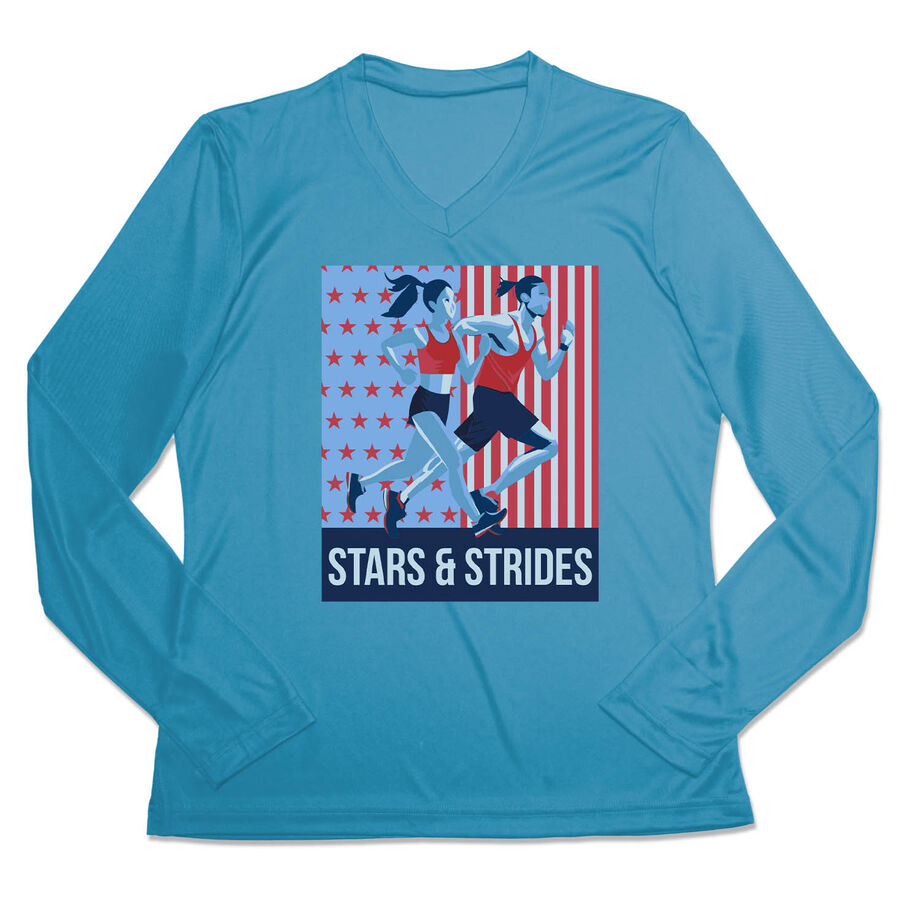 Women's Long Sleeve Tech Tee - Stars and Strides