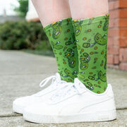 Pickleball Graphic Flex Mid-Calf Socks - Big Dill