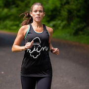 Women's Racerback Performance Tank Top - Santa Run Face