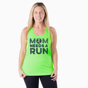 Women's Racerback Performance Tank Top - Mom Needs A Run