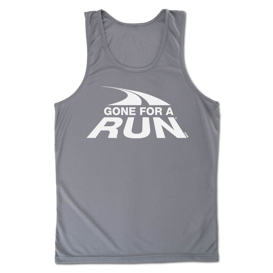 Men's Running Performance Tank Top - Gone For a Run White Logo