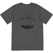 Men's Running Short Sleeve Tech Tee - Life's Short Run Long (Mountains)