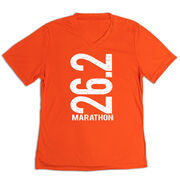 Women's Short Sleeve Tech Tee - 26.2 Marathon Vertical