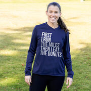 Women's Long Sleeve Tech Tee - Then I Eat The Donuts