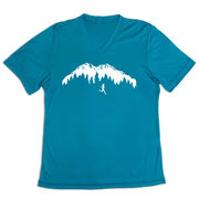 Women's Short Sleeve Tech Tee - Trail Runner in the Mountains