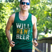 Men's Running Performance Tank Top - Will Run For Beer