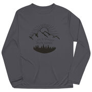 Men's Running Long Sleeve Tech Tee - Life's Short Run Long (Mountains)