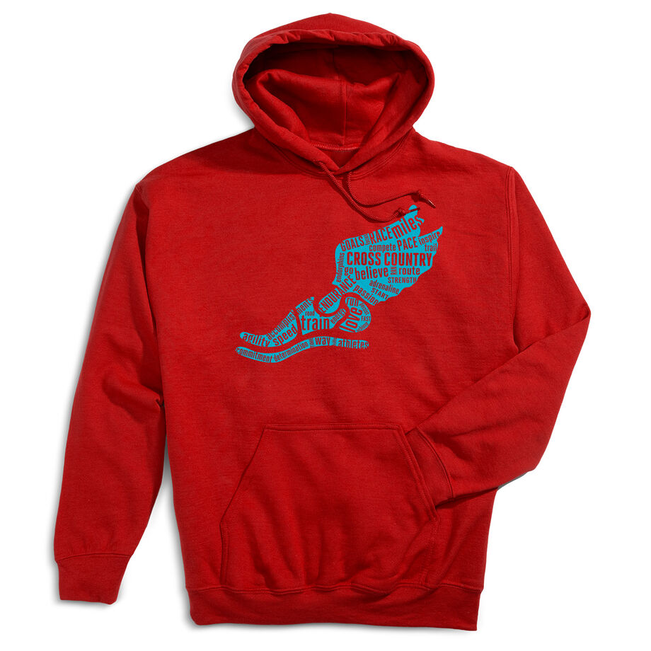 Cross Country Hooded Sweatshirt - Winged Foot Inspirational Words