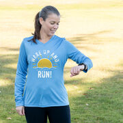 Women's Long Sleeve Tech Tee - Wake Up And Run