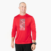 Men's Running Long Sleeve Performance Tee - A Road Less Traveled - Marathoner