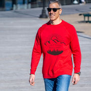 Running Raglan Crew Neck Pullover - Life's Long Run Long (Mountains)