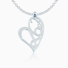 Sterling Silver 26.2 Marathon Heart Pendant with Cubic Zirconia Stone Necklace