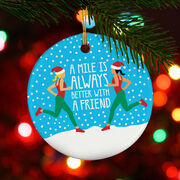 Running Porcelain Ornament - A Mile is Always Better with a Friend
