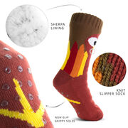 Turkey Slipper Socks with Sherpa Lining