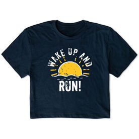 Running Short Sleeve Crop Tee - Wake Up And Run