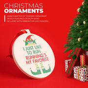 Running Round Ceramic Ornament - Running's My Favorite