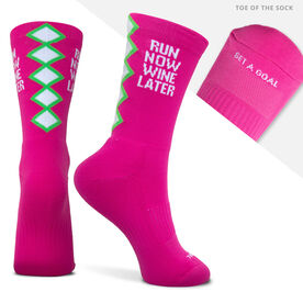 Socrates&reg; Mid-Calf Socks - Run Now Wine Later