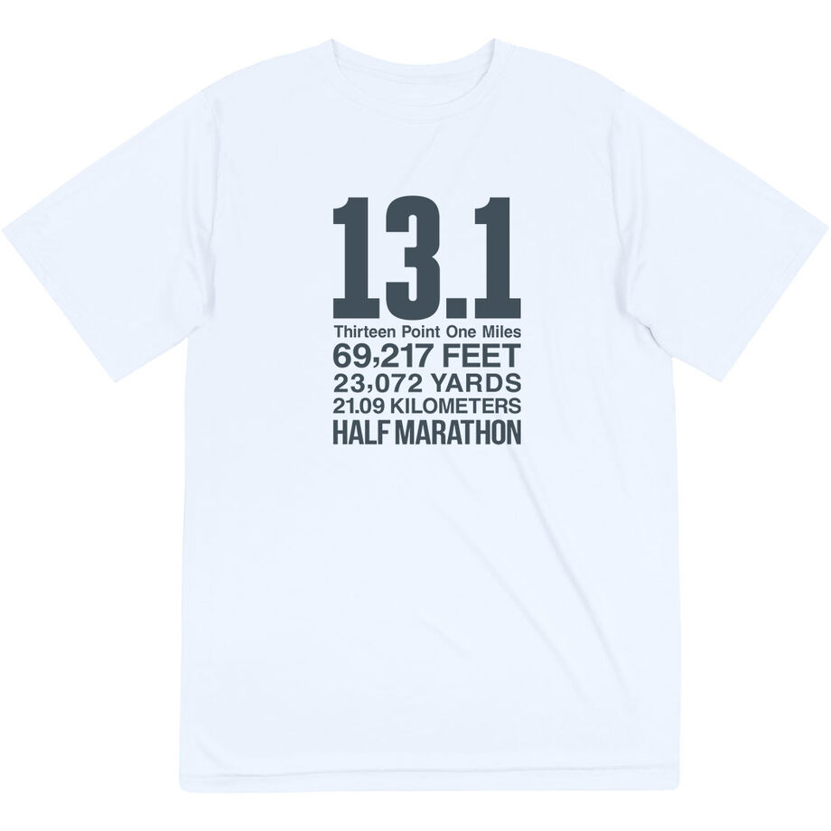 Men's Running Short Sleeve Performance Tee - 13.1 Math Miles