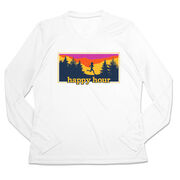 Women's Long Sleeve Tech Tee - Happy Hour