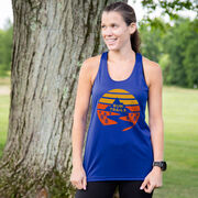 Women's Racerback Performance Tank Top - Run Trails Sunset