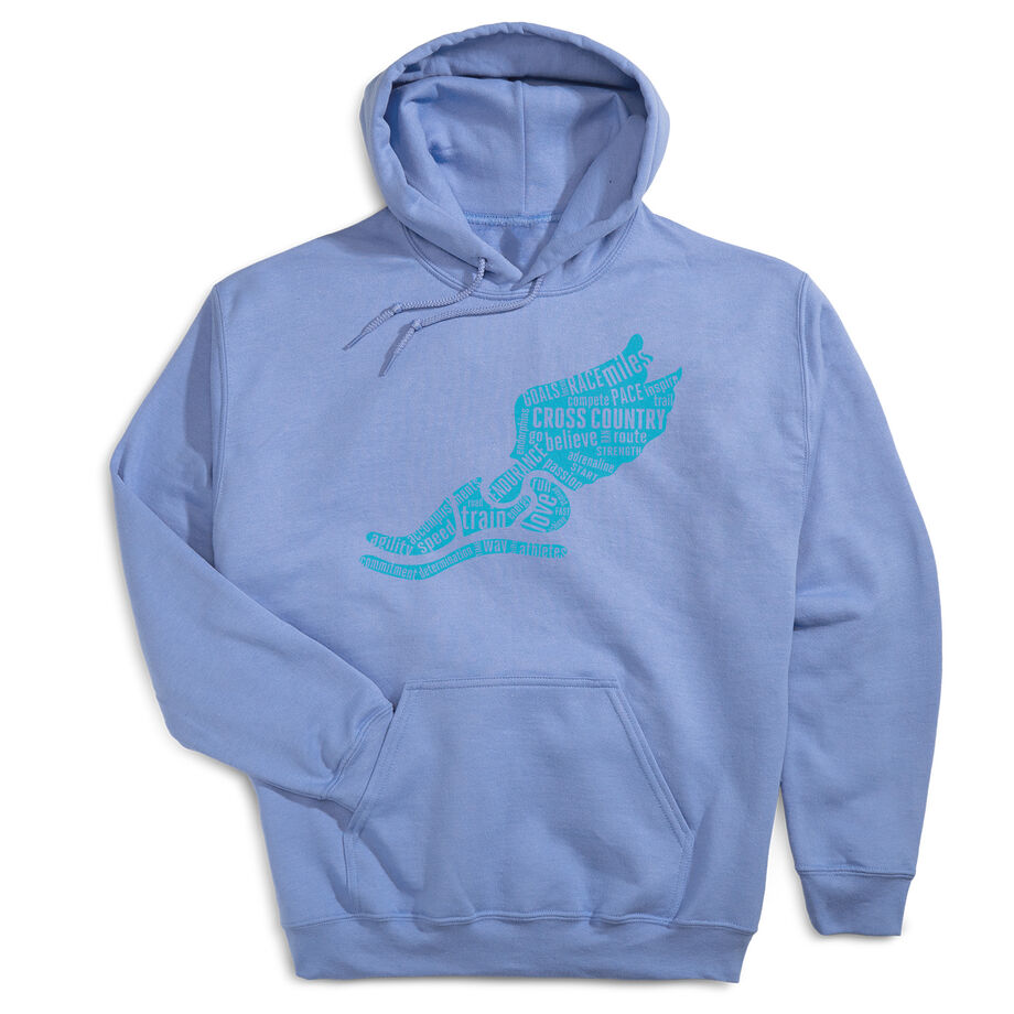 Cross Country Hooded Sweatshirt - Winged Foot Inspirational Words
