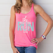 Flowy Racerback Tank Top - She Believed She Could So She Did